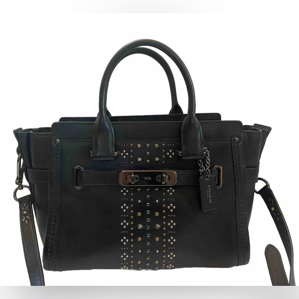 Coach Black Crossbody Bag with Studded Details